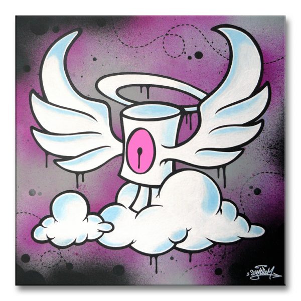 "Skinny Angel" Original graffiti art painting on canvas