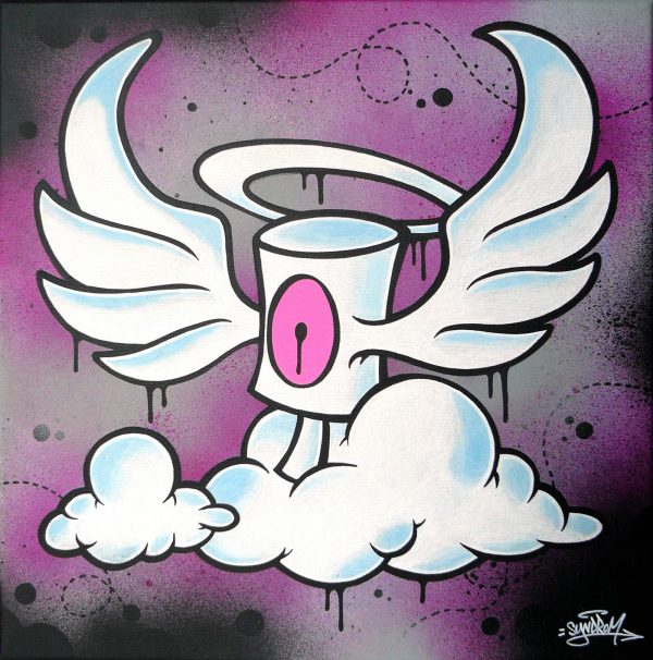 "Skinny Angel" Original graffiti art painting on canvas
