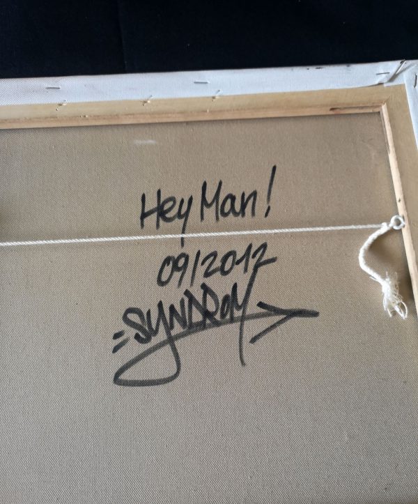 "Hey Man !" Original graffiti art painting on canvas