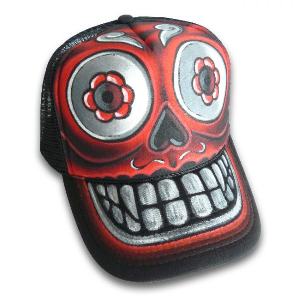 Sugar Skull sur casquette custom personnalisée