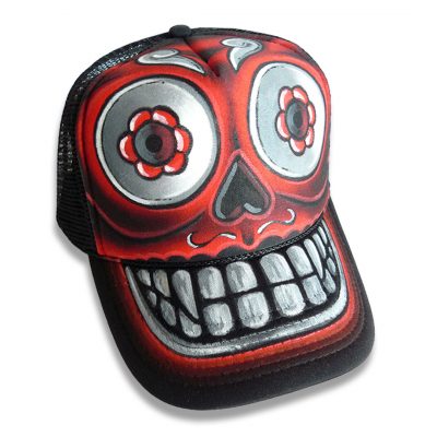 Sugar Skull sur casquette custom personnalisée