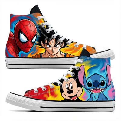 Custom personnalisé en couleurs sur Converse Chuck Tailor All Star - High Top