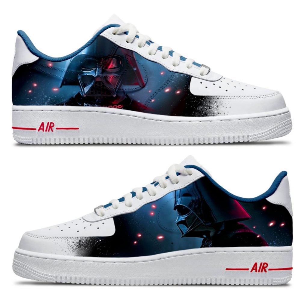 Custom personnalisé "Dark Vador" su baskets Nike Air Force 1