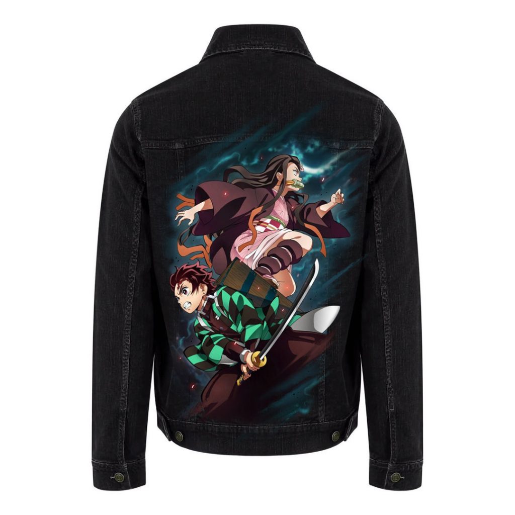 Veste en jean custom personnalisé Demon Slayer