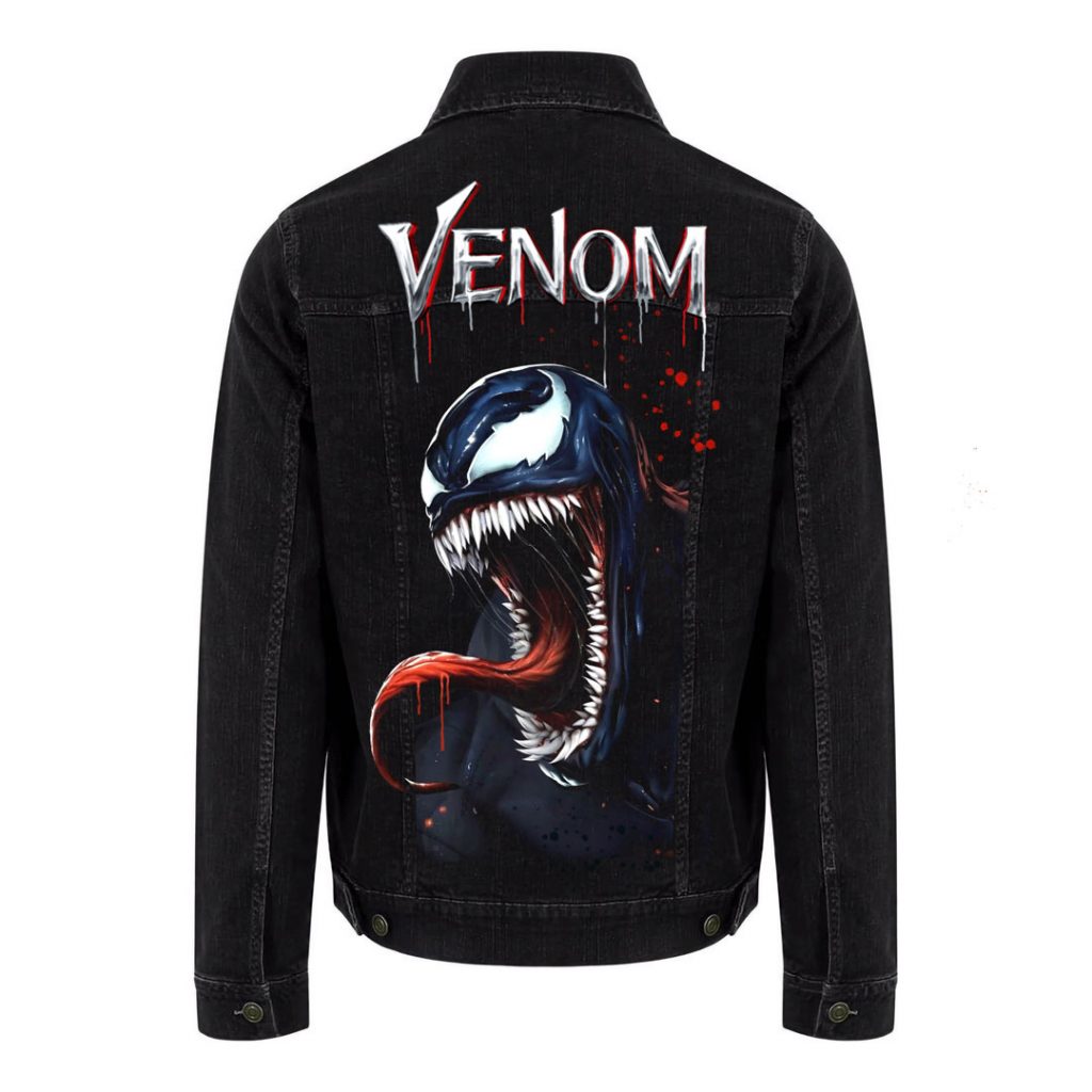Veste en jean custom personnalisé Venom