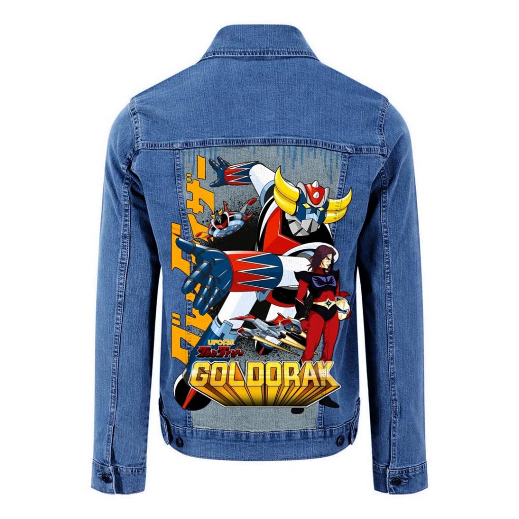 Veste en jean custom personnalisé Goldorak