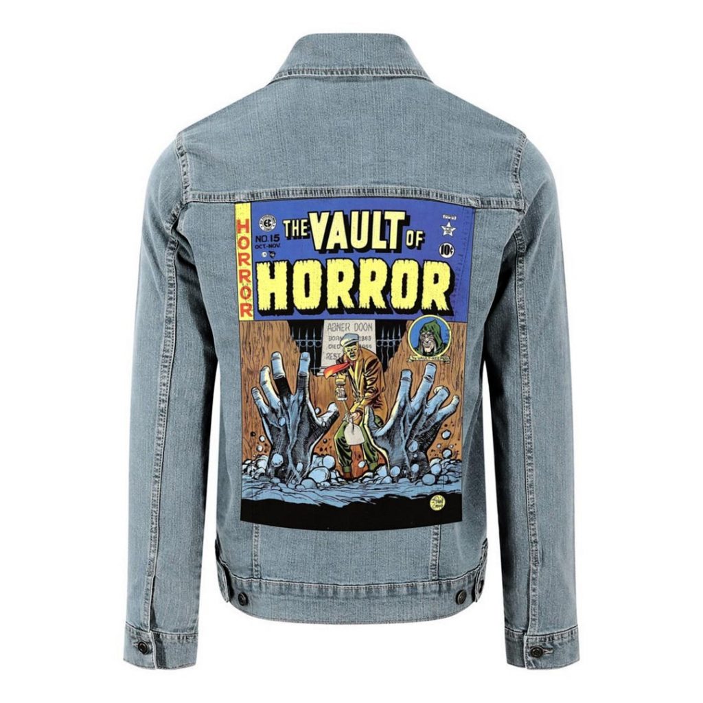 Veste en jean custom personnalisé vintage comics The Vault Of Horror