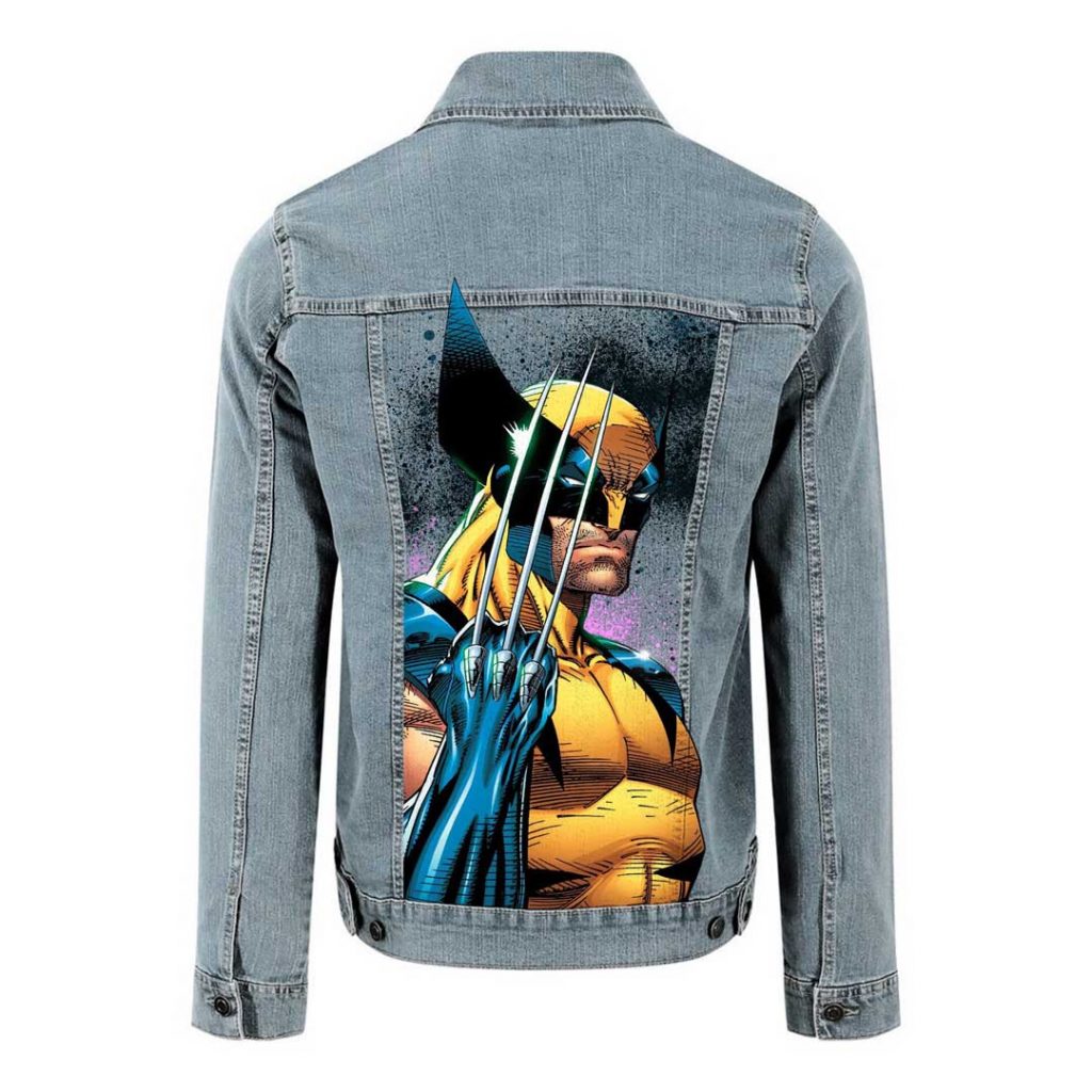 Veste en jean custom personnalisé Wolverine