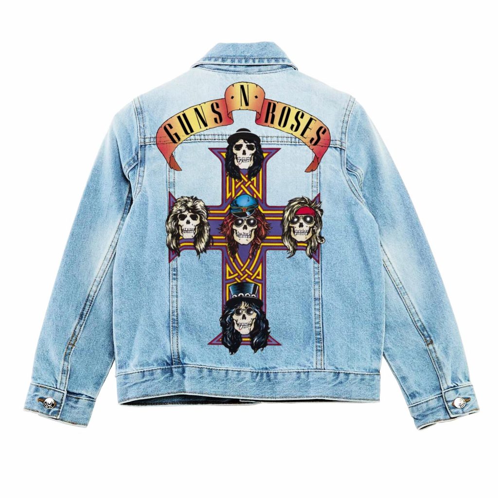 Veste en jean custom "Guns N' Roses"