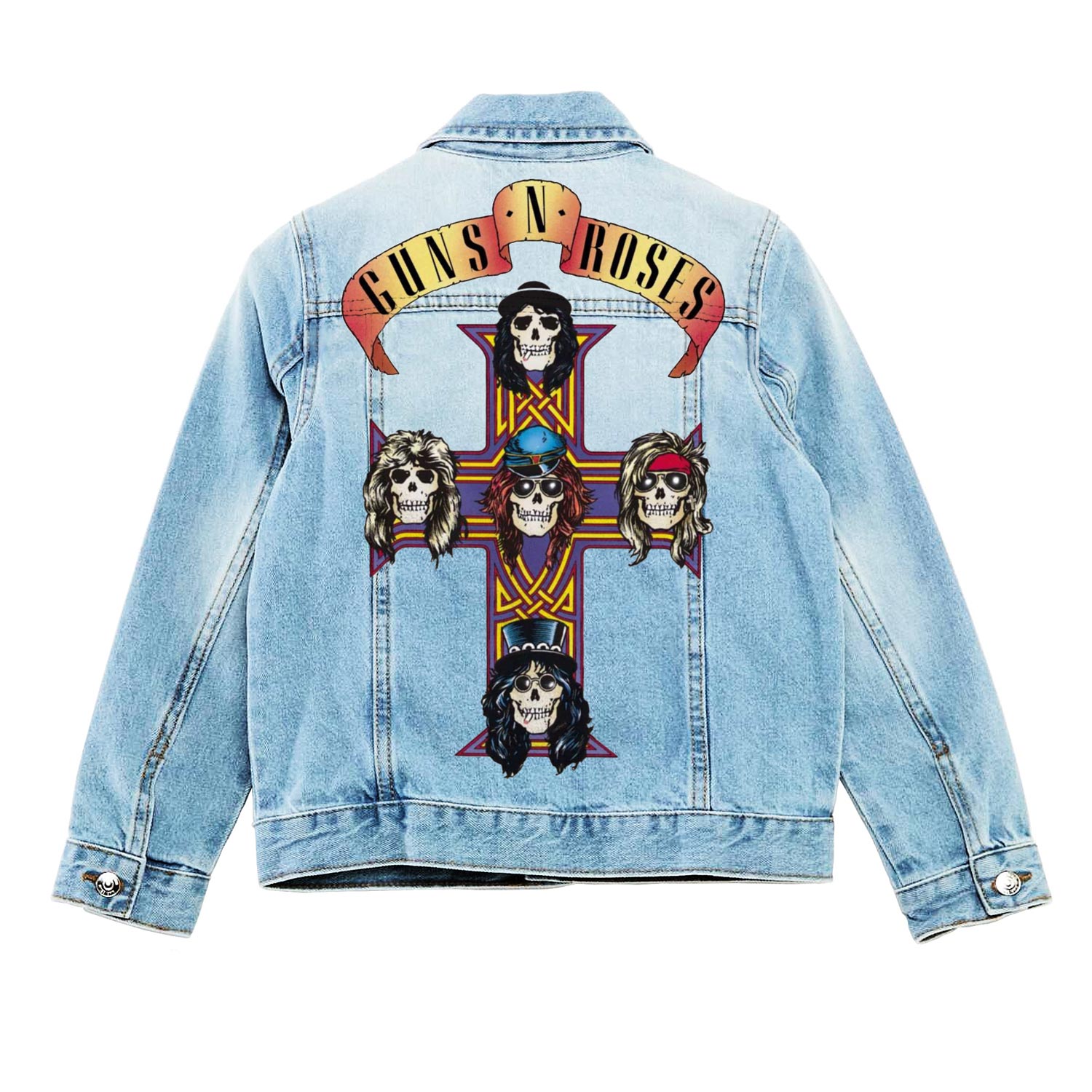 Veste en jean custom "Guns N' Roses"