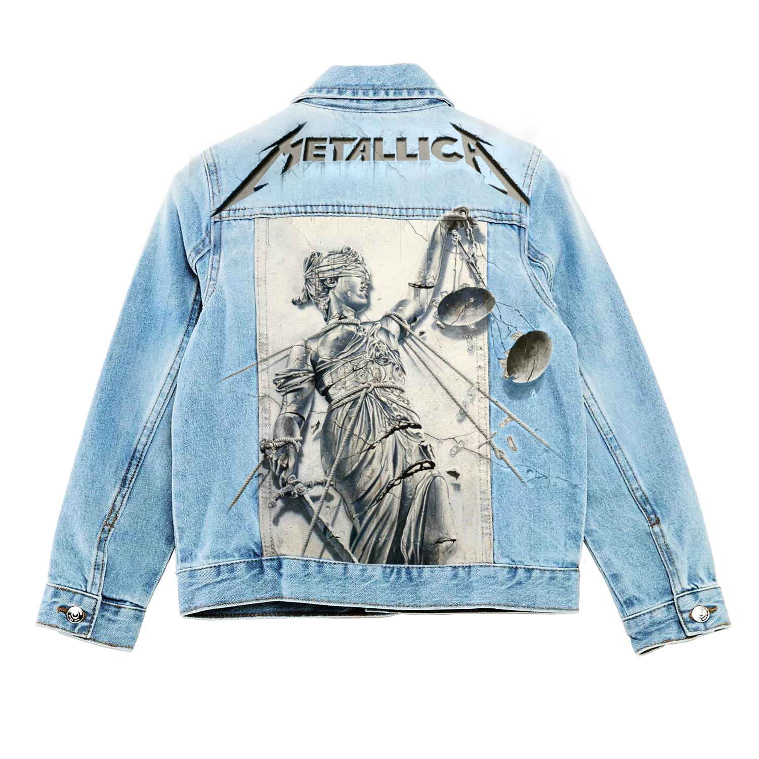 Veste en jean custom "Metallica"