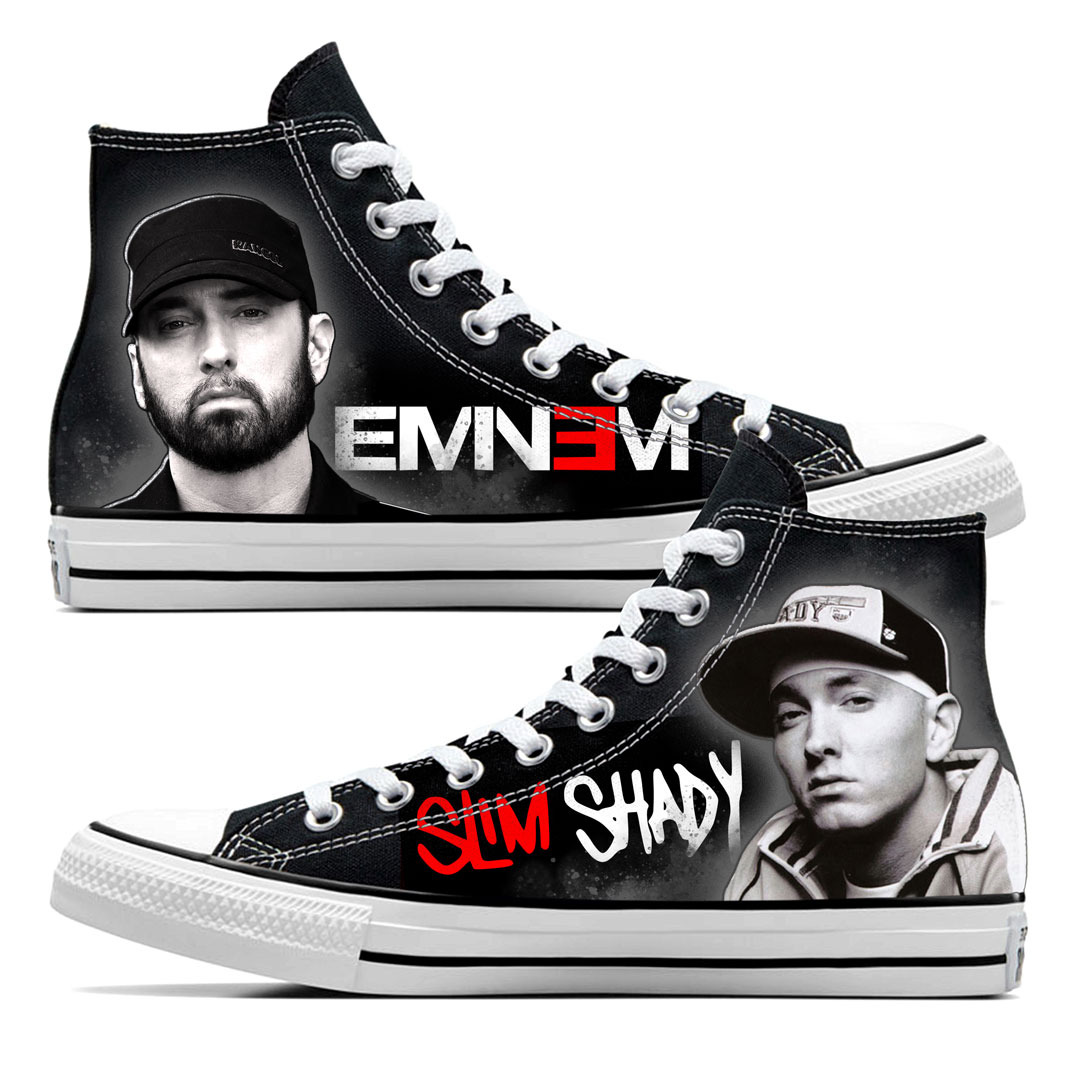Custom personnalisé "Eminem" sur Converse Chuck Tailor All Star - High Top