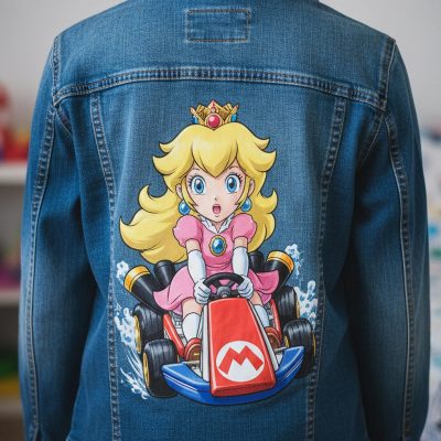 Veste custom personnalisée "Peach Mario Kart"