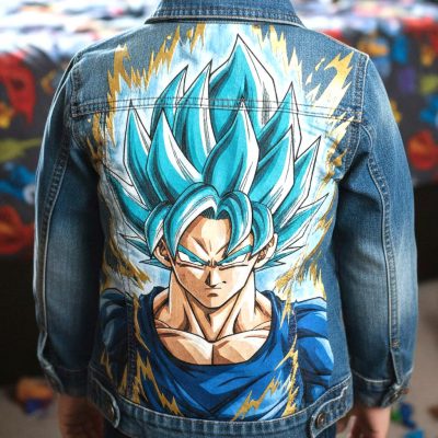 Veste custom personnalisée "Son Goku Super Saiyan Bleu"