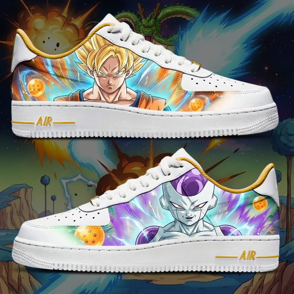 Custom personnalisé "Goku Super Saiyan et Freezer" sur Air Force 1