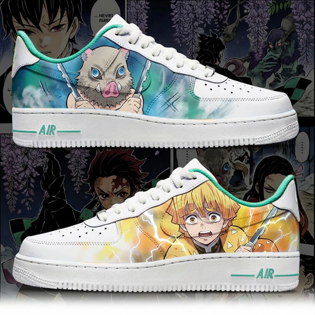 Custom personnalisé "Demon Slayer - Inosuke et Zenitsu" sur Air Force 1