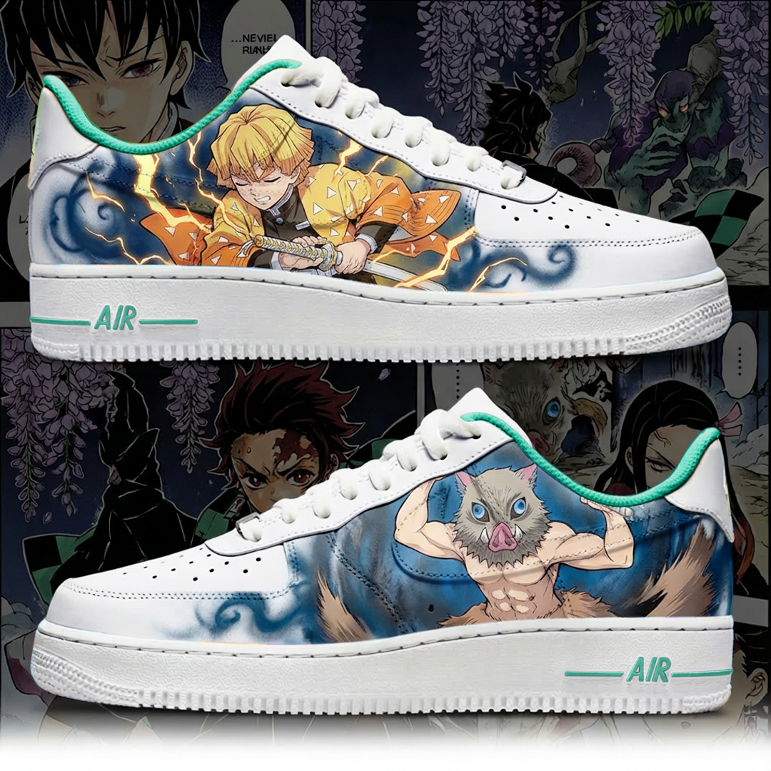 Custom personnalisé "Demon Slayer - Zenitsu et Inosuke" sur Air Force 1