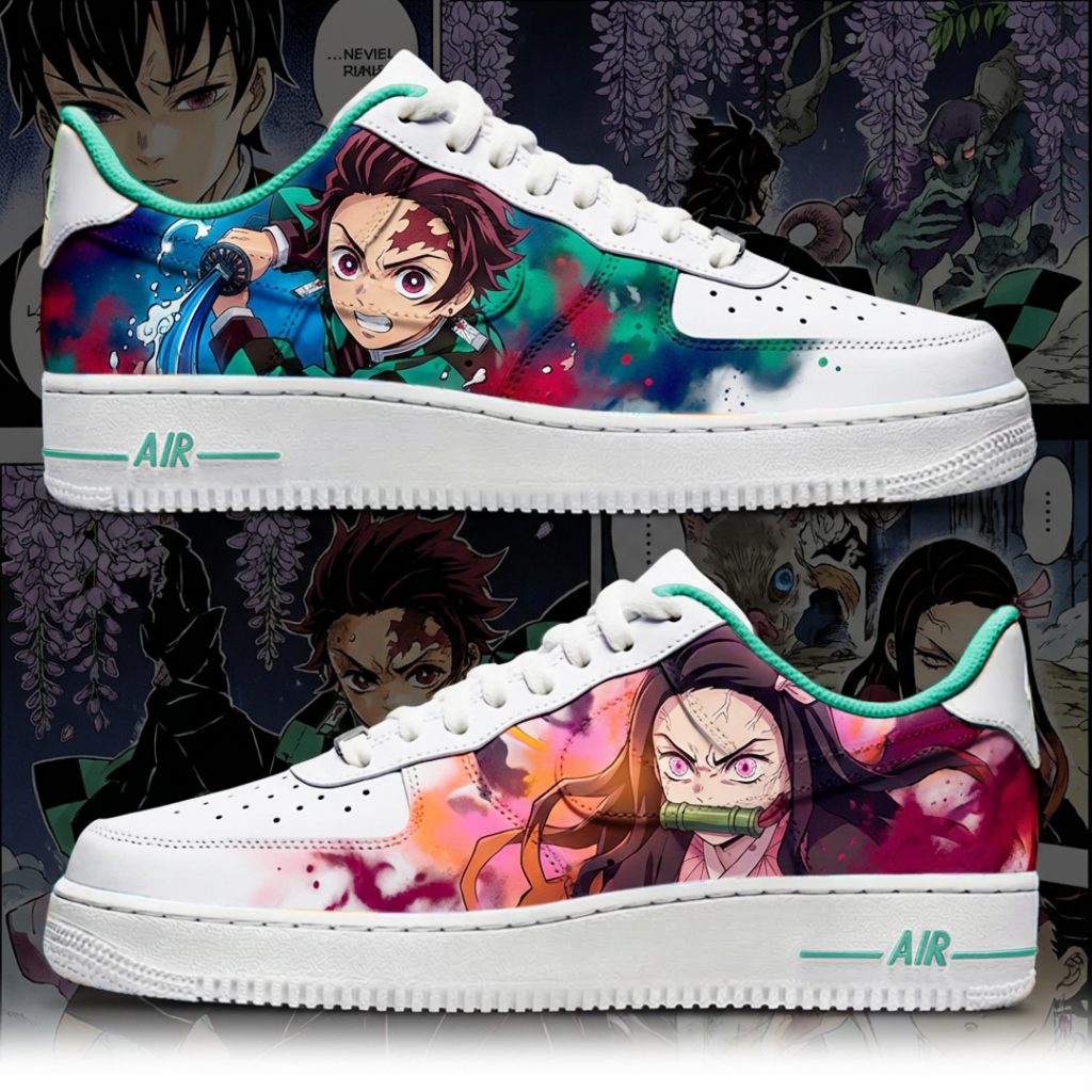 Custom personnalisé "Demon Slayer - Tanjiro et Nezuko" sur Air Force 1