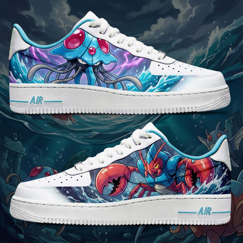 Custom personnalisé "Pokémon - Tentacruel et Colhomard" sur Air Force 1