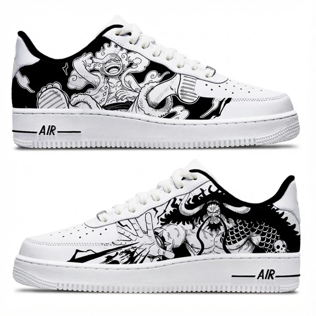 Custom personnalisé "One Piece - Luffy et Kaido" sur Air Force 1