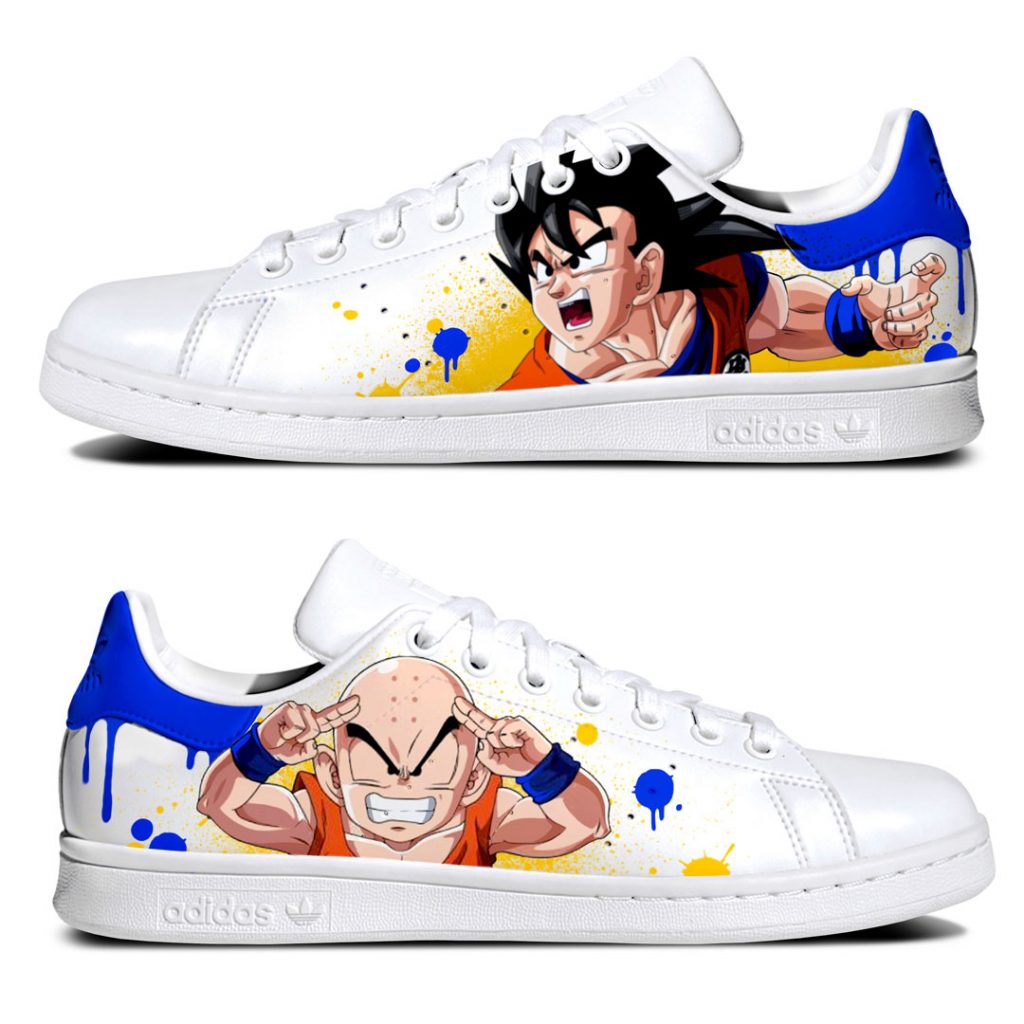 Baskets Stan Smith custom personnalisé DBZ "Son Goku et Krillin"