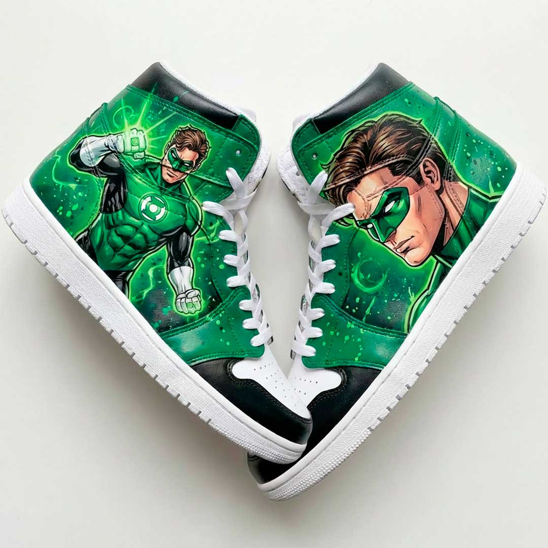 Custom "Green Lantern" sur Nike Air Jordan 1 Mid