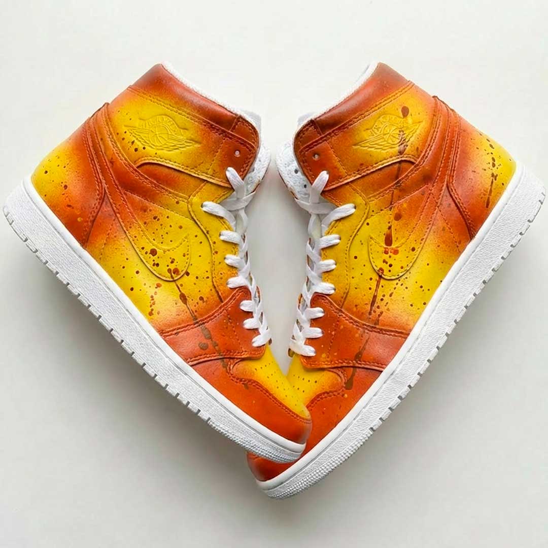 Custom graffiti sur Nike Air Jordan 1 Mid