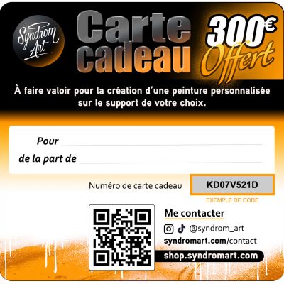 Carte cadeau peinture custom personnalisée