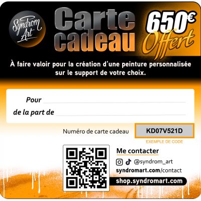 Carte cadeau peinture custom personnalisée