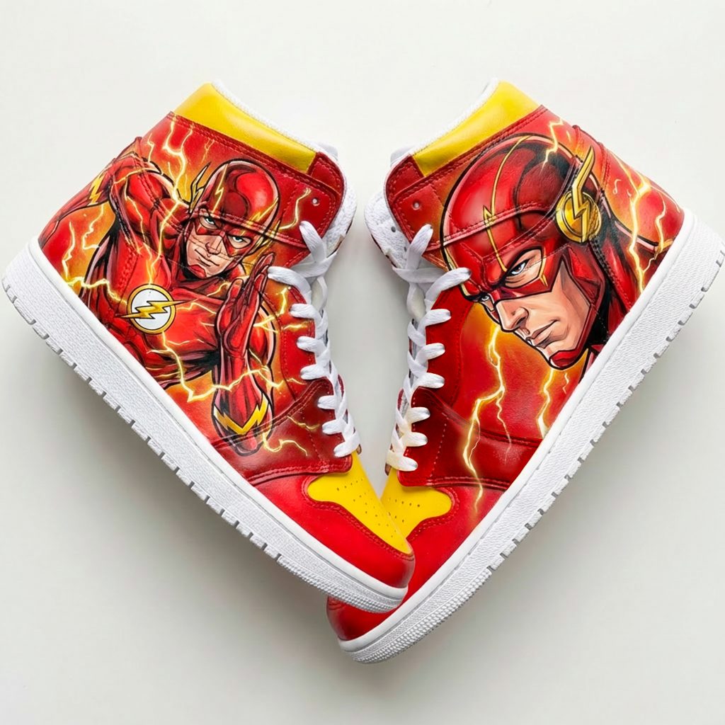 Custom "DC - Flash" sur Nike Air Jordan 1 Mid