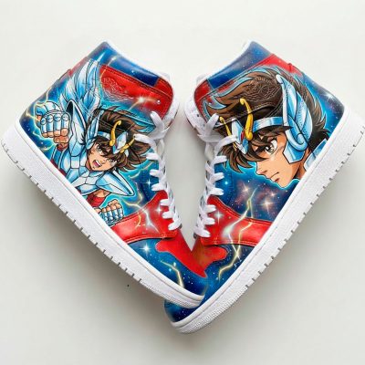 Custom "Saint Seiya - Seiya" sur Nike Air Jordan 1 Mid