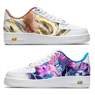 Baskets Nike Air Force 1 custom personnalisées "One Punch Man - Saitana et Boros"