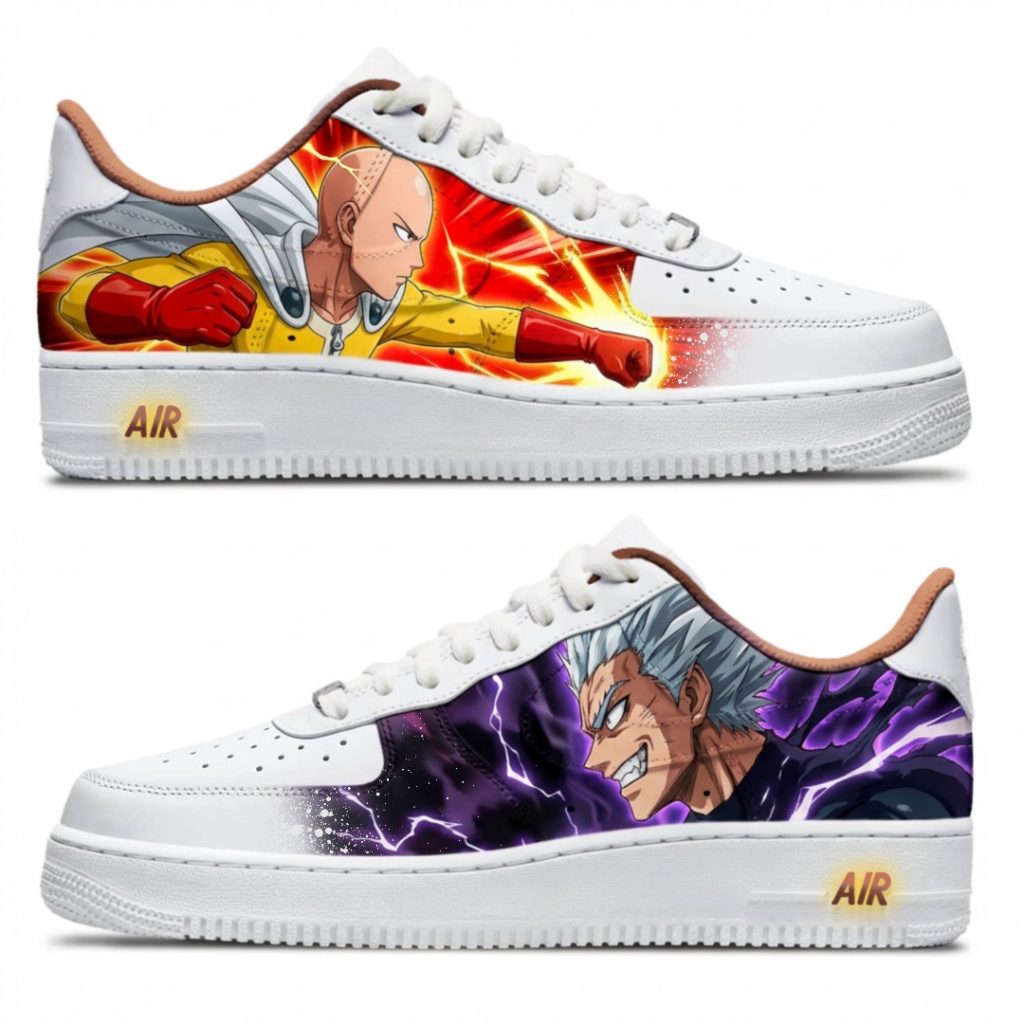 Baskets Nike Air Force 1 custom personnalisées "One Punch Man - Saitana et Garoh"