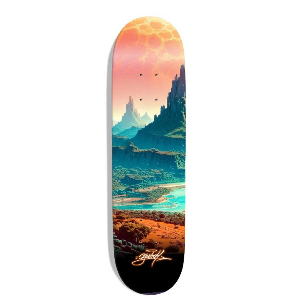 Planche de skateboard custom original "Landscape N°2"