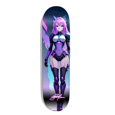 Planche de skateboard custom original "Mecha Girl"