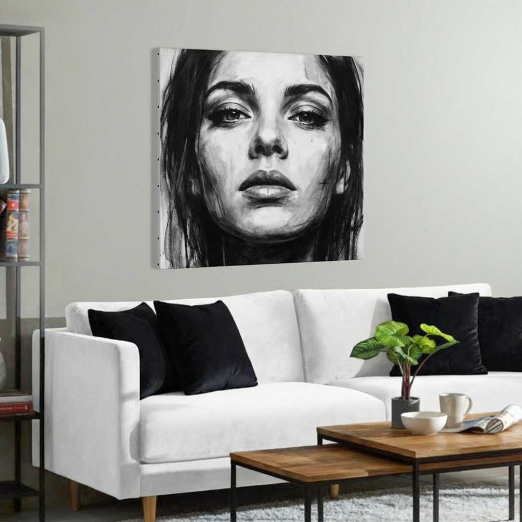 Tableau "Portrait noir et blanc" sur toile personnalisé
