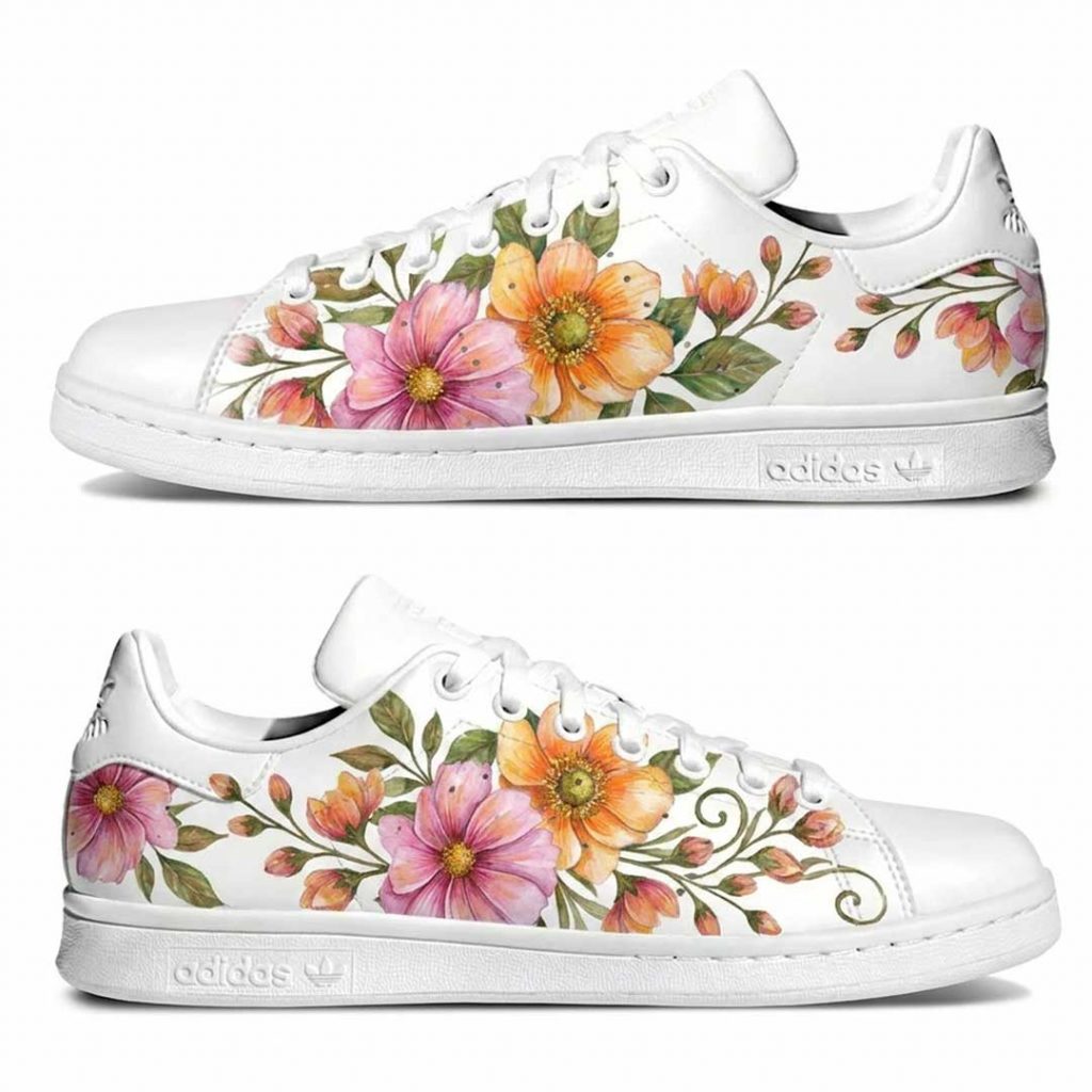 Baskets ADIDAS Stan Smith personnalisées "Motif floral"