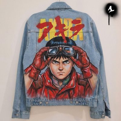 Veste en jean custom personnalisée "Akira"