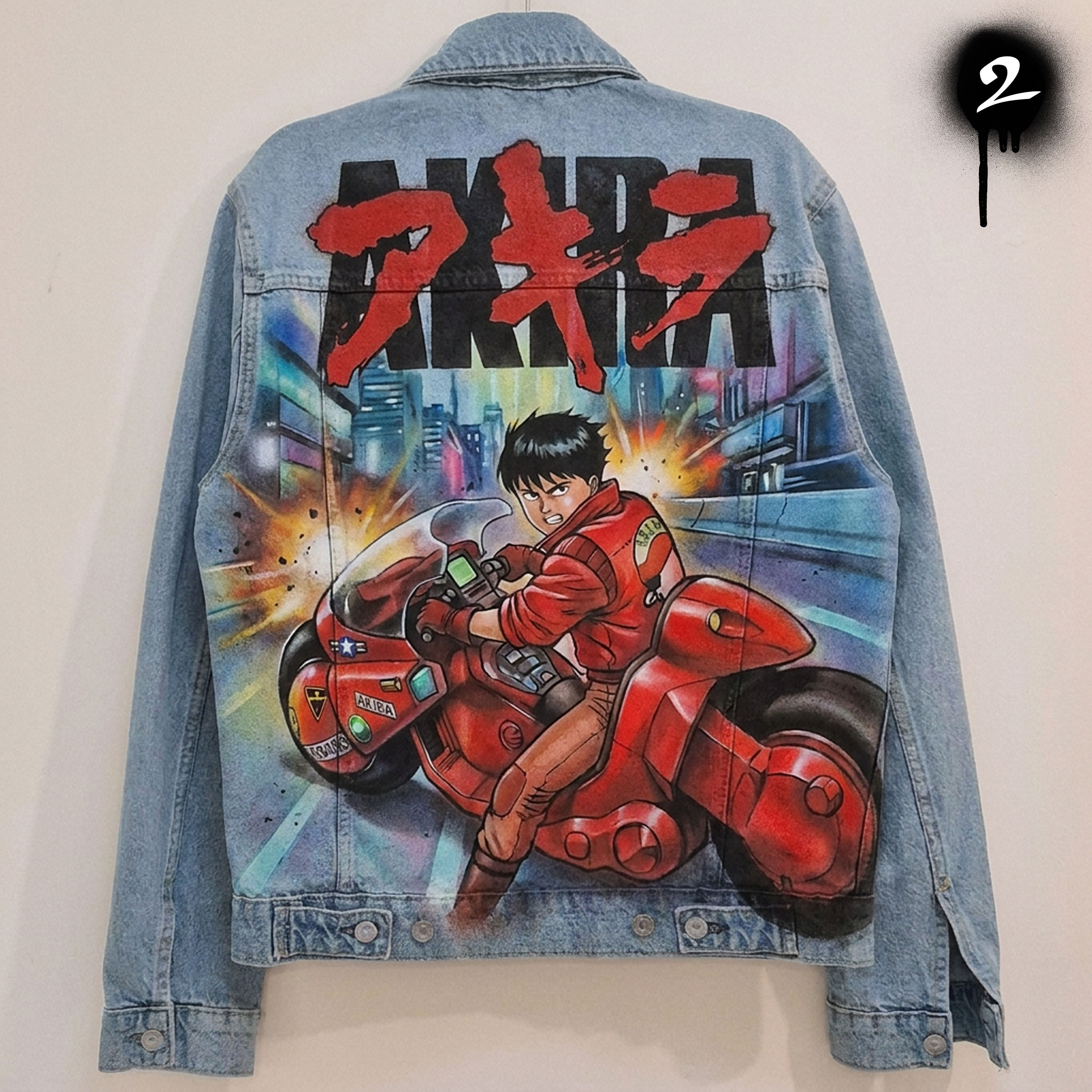 Veste en jean custom personnalisée "Akira"