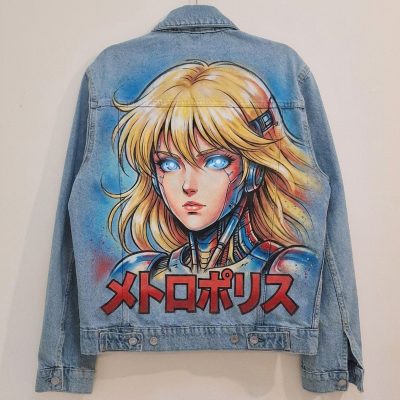 Veste en jean custom personnalisée "Metropolis"