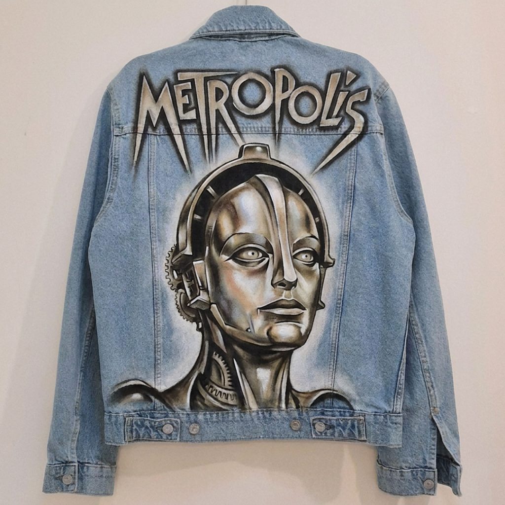 Veste en jean custom personnalisée "Metropolis"