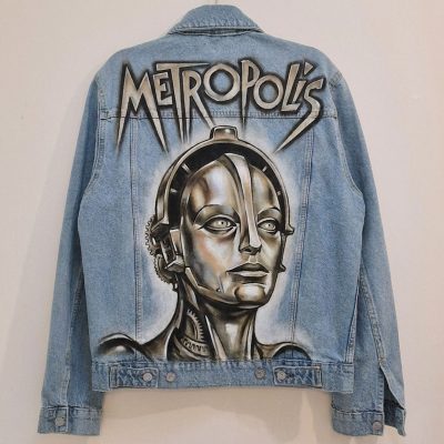Veste en jean custom personnalisée "Metropolis"