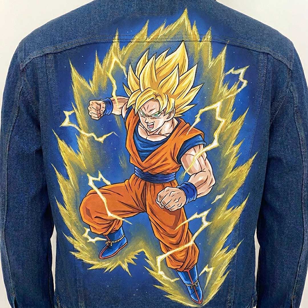 Veste custom personnalisée "San Goku Super Saiyan"