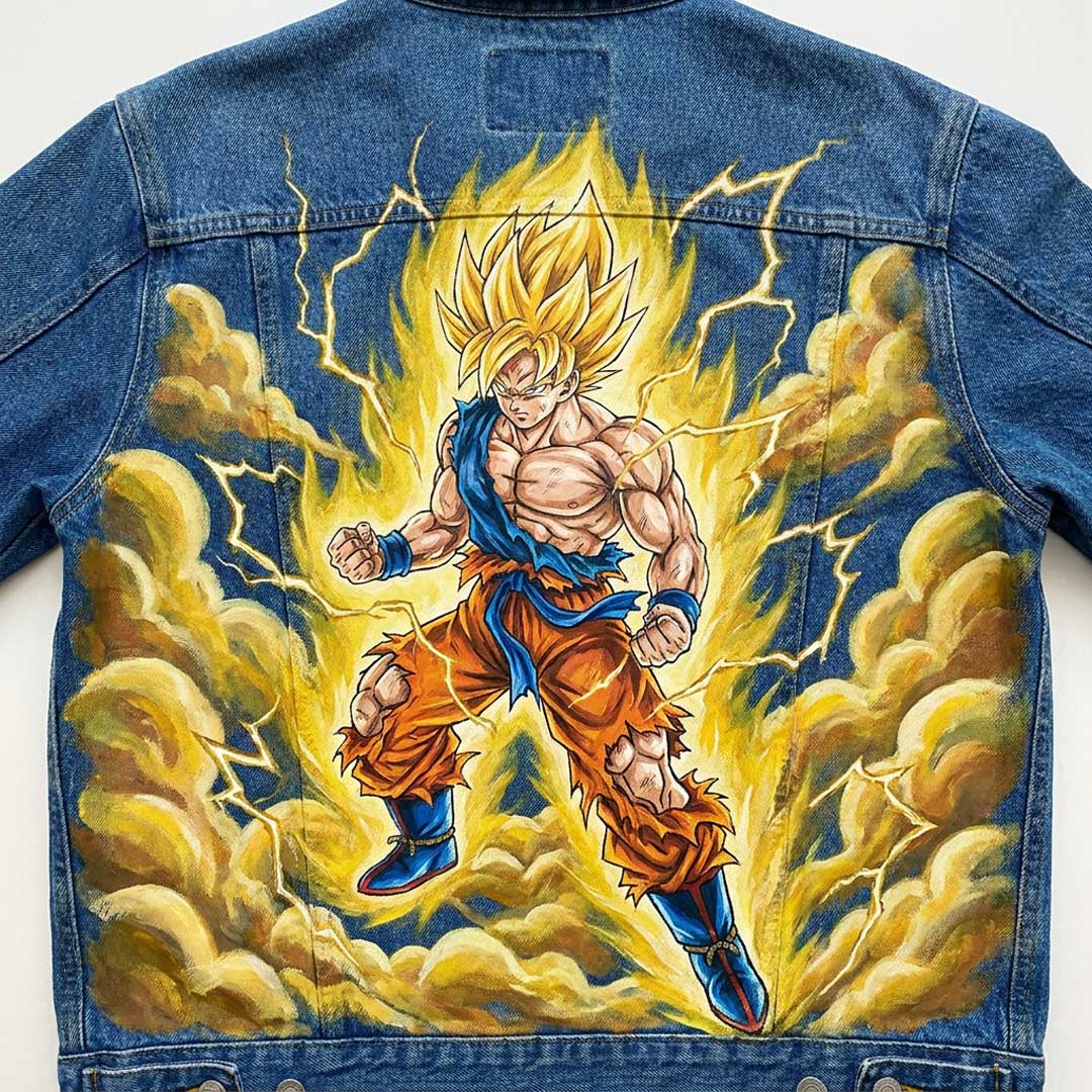 Veste custom personnalisée "San Goku Super Saiyan"