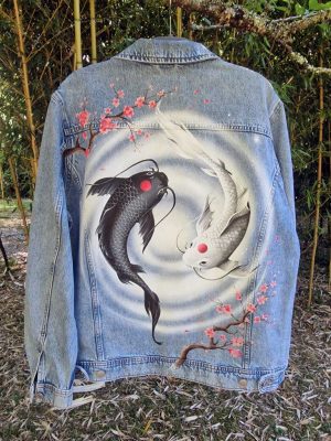 Veste en jean personnalisée "Ying Yang"